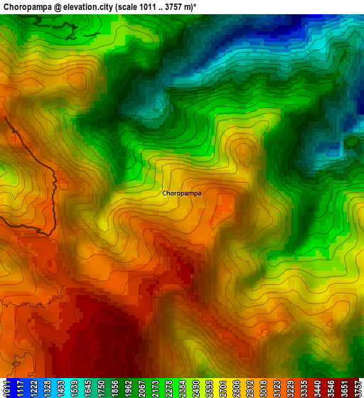 Choropampa elevation map