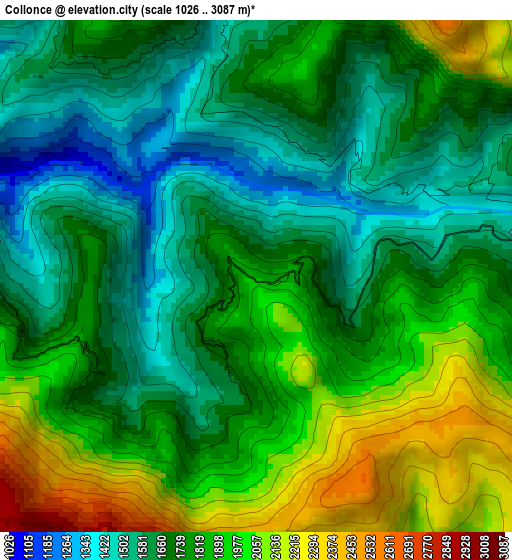 Collonce elevation map