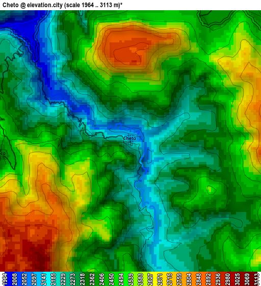 Cheto elevation map