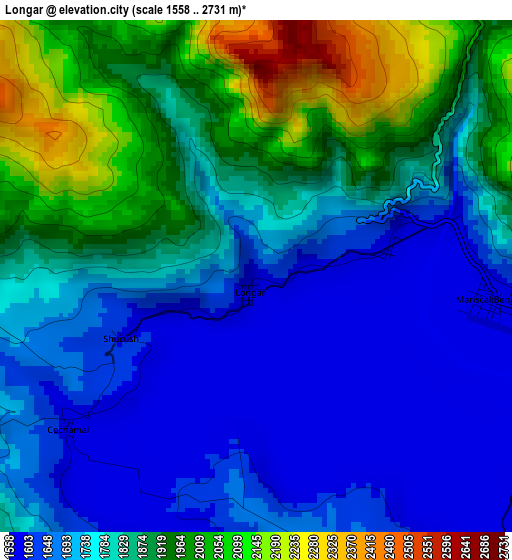 Longar elevation map