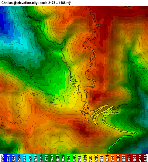 Challas elevation map