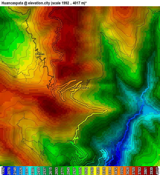Huancaspata elevation map