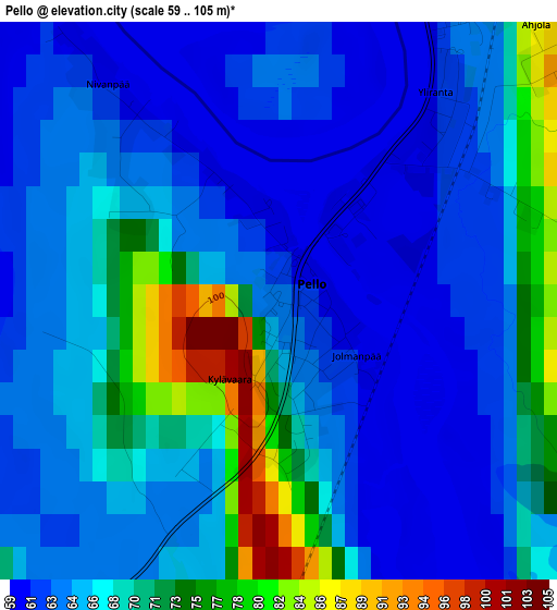 Pello elevation map