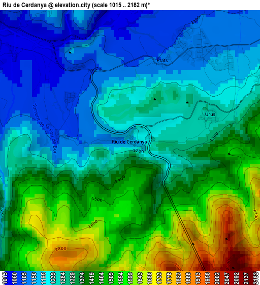 Riu de Cerdanya elevation map