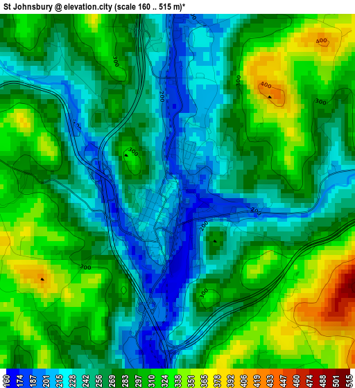 St Johnsbury elevation map