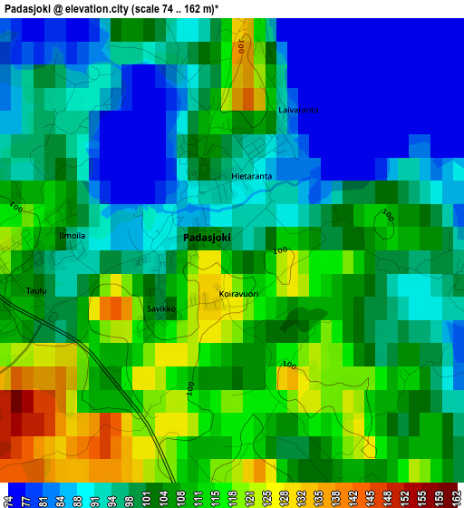 Padasjoki elevation map