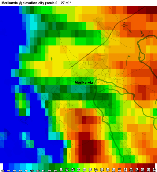 Merikarvia elevation map