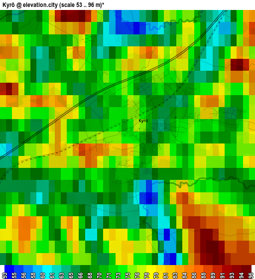 Kyrö elevation map