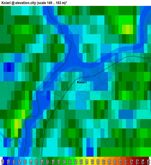 Kolari elevation map