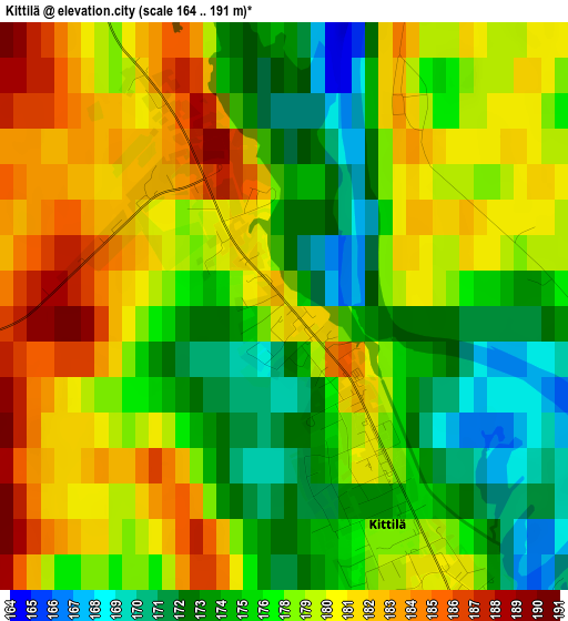 Kittilä elevation map