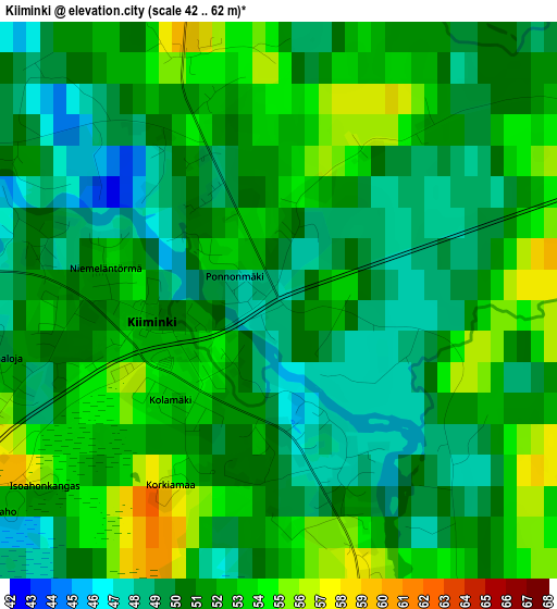 Kiiminki elevation map