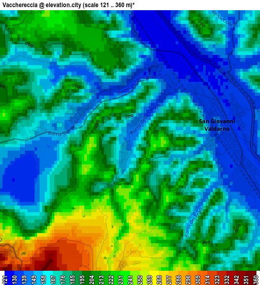 Vacchereccia elevation map