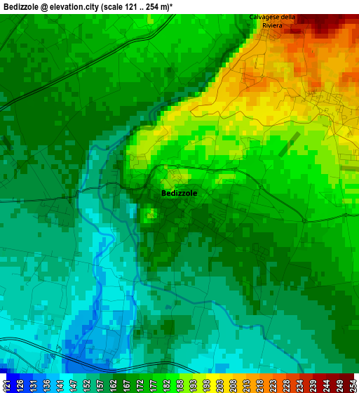 Bedizzole elevation map