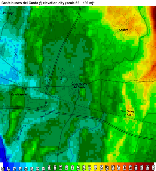 Castelnuovo del Garda elevation map