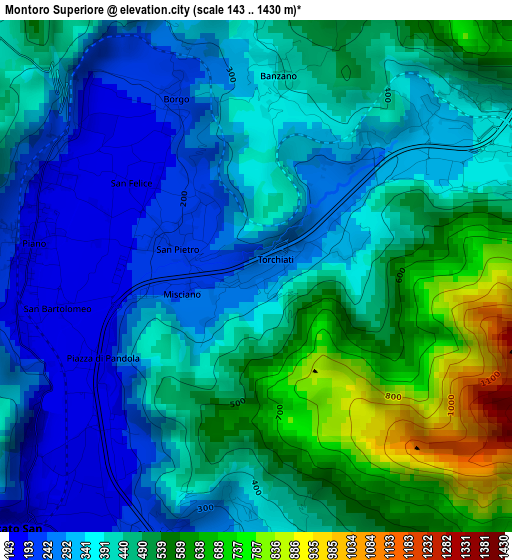 Montoro Superiore elevation map