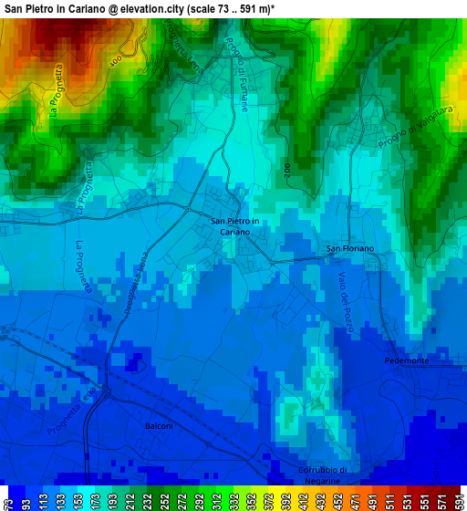 San Pietro in Cariano elevation map