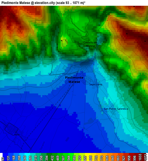 Piedimonte Matese elevation map