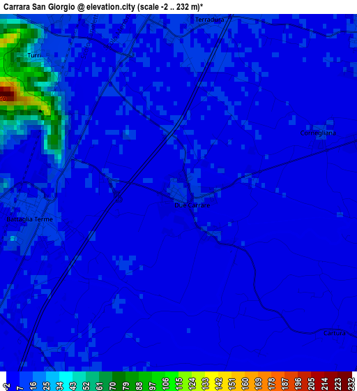 Carrara San Giorgio elevation map