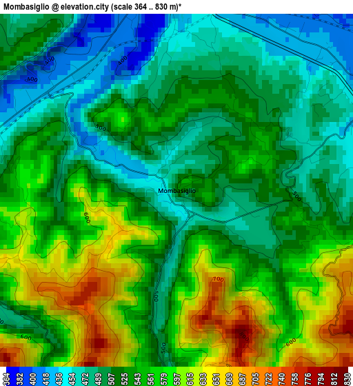 Mombasiglio elevation map