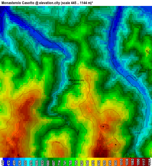 Monasterolo Casotto elevation map