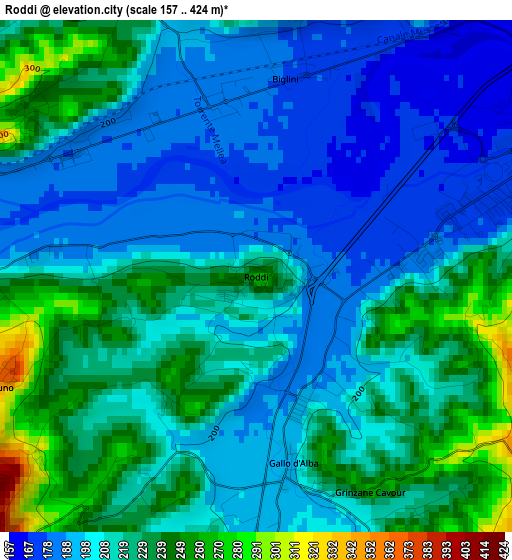 Roddi elevation map