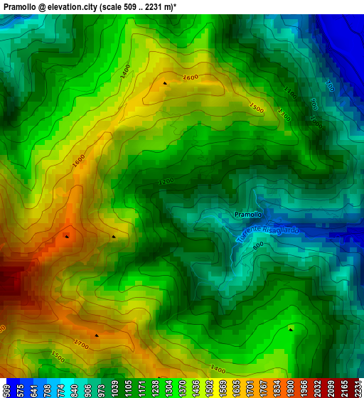 Pramollo elevation map