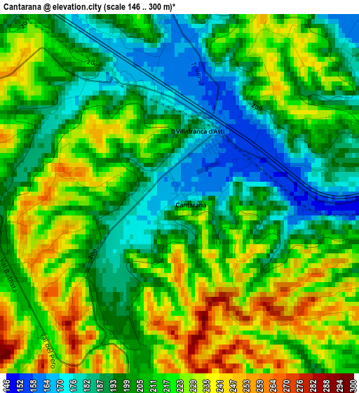 Cantarana elevation map