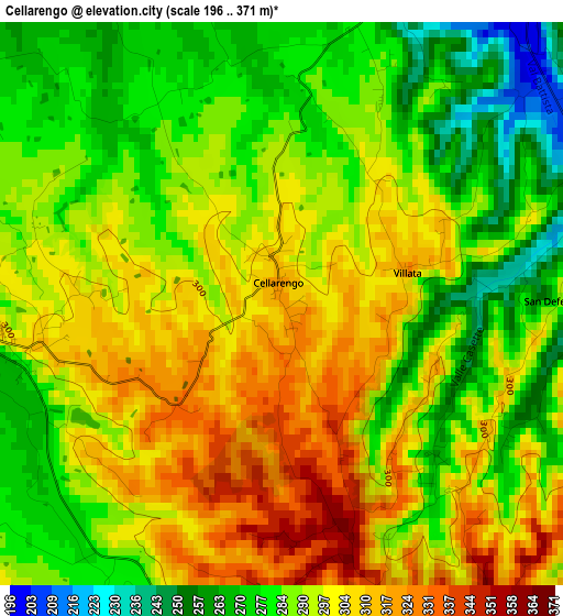 Cellarengo elevation map