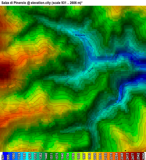 Salza di Pinerolo elevation map