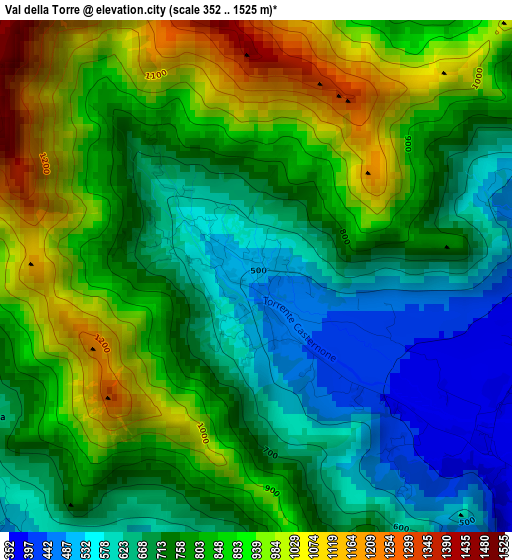 Val della Torre elevation map