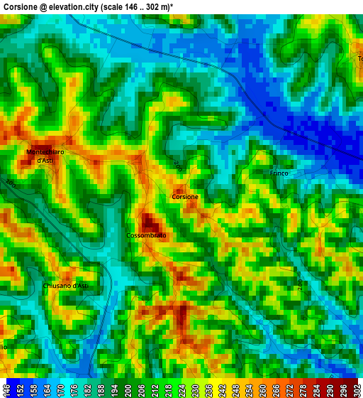 Corsione elevation map