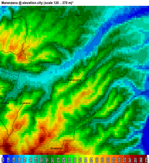 Maranzana elevation map