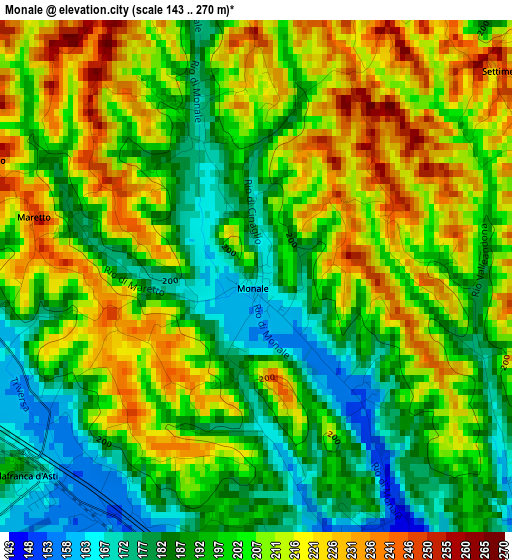 Monale elevation map