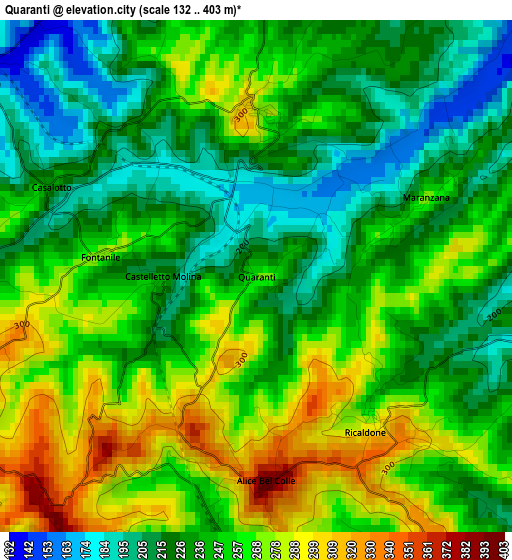 Quaranti elevation map