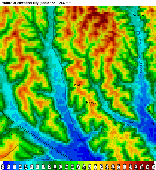 Roatto elevation map