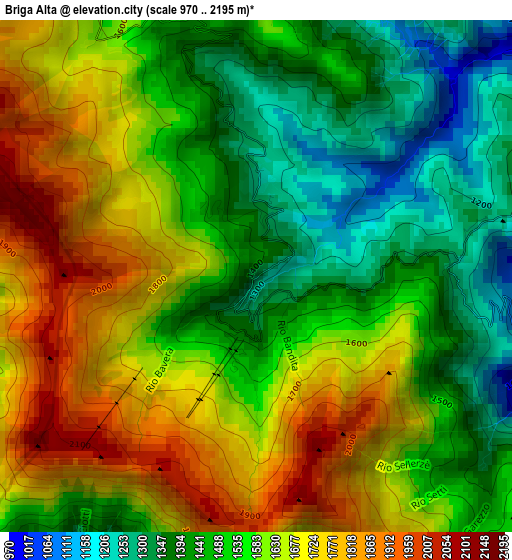 Briga Alta elevation map