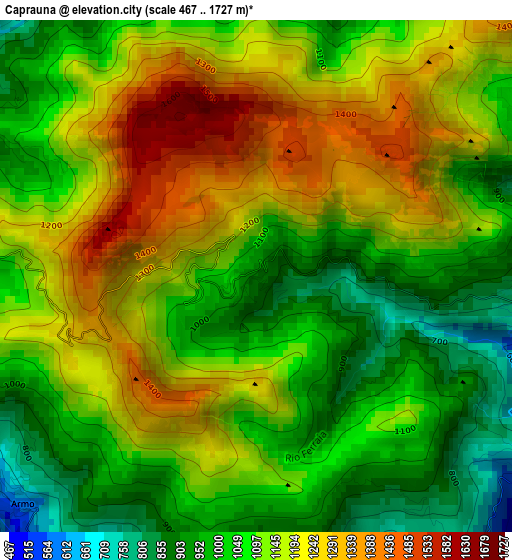 Caprauna elevation map