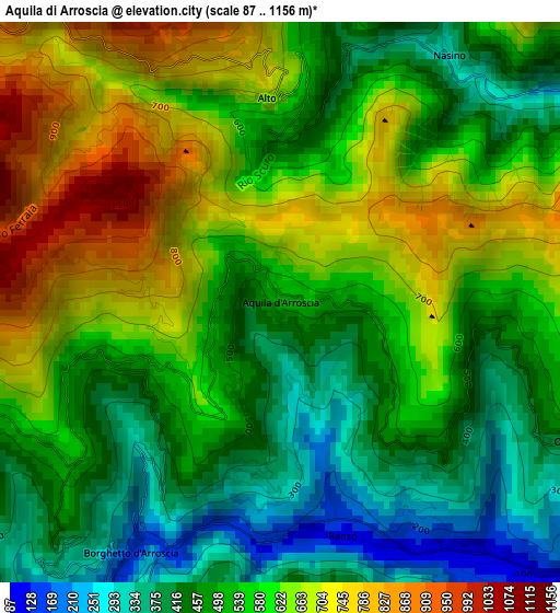 Aquila di Arroscia elevation map