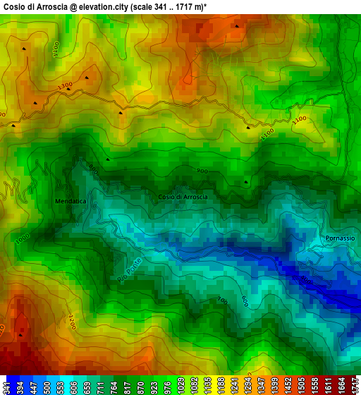 Cosio di Arroscia elevation map