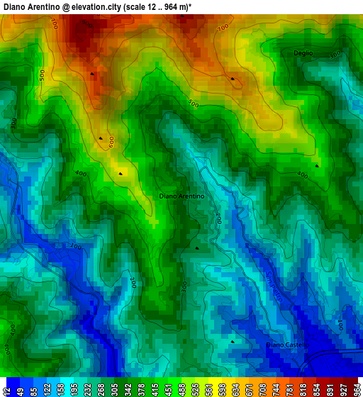 Diano Arentino elevation map