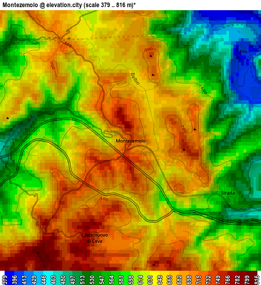 Montezemolo elevation map