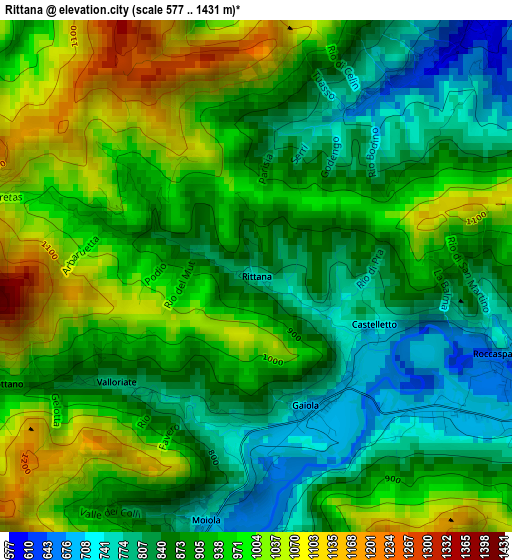 Rittana elevation map