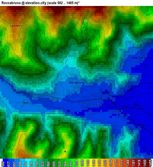 Roccabruna elevation map