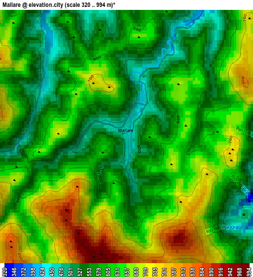 Mallare elevation map