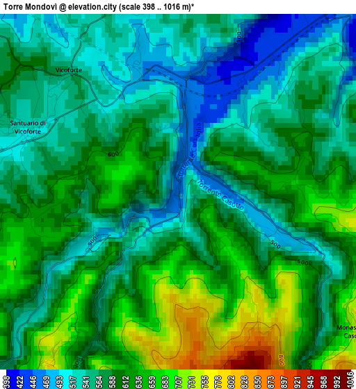 Torre Mondovì elevation map