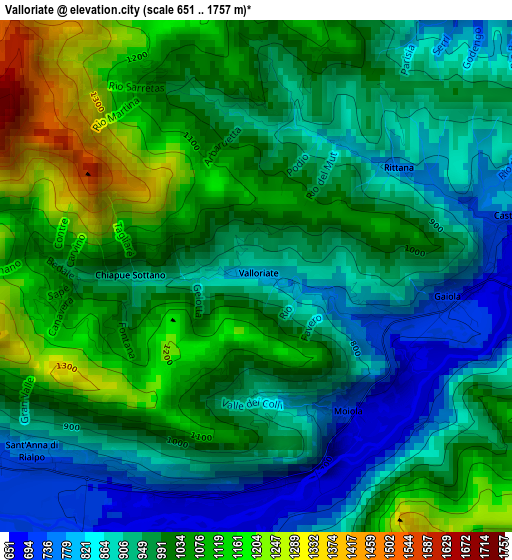 Valloriate elevation map