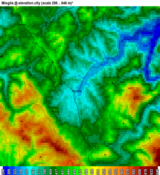 Mioglia elevation map