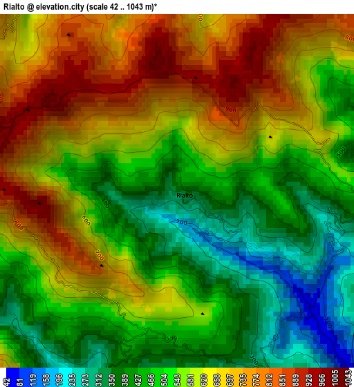 Rialto elevation map