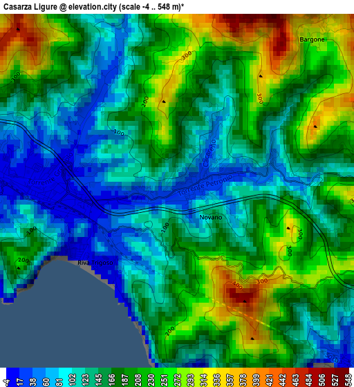 Casarza Ligure elevation map