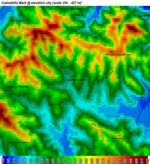 Castelletto Merli elevation map